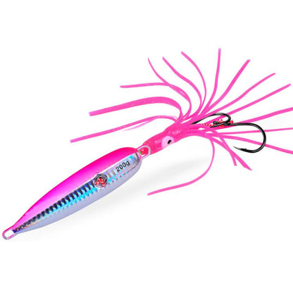 200G PROBEROS LF159 Luminous Bearded Squid Hook Slow Cranking Road Runner Iron Plate Bionic False Bait(C) by PROBEROS