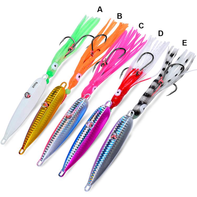 150G PROBEROS LF159 Luminous Bearded Squid Hook Slow Cranking Road Runner Iron Plate Bionic False Bait(D) by PROBEROS