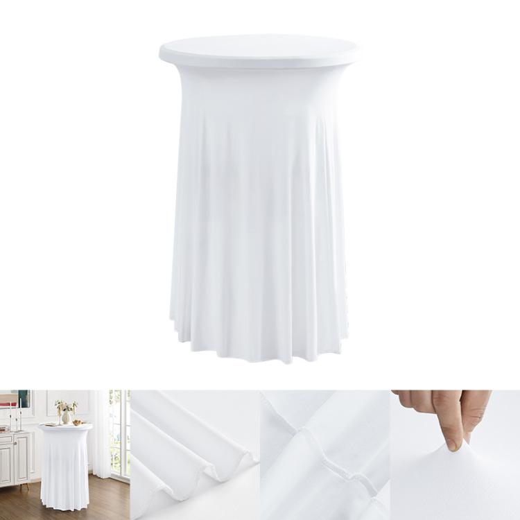 Simple Premium Feeling Business Conference Cocktail Bar Cover Round Sundress Stretch Table Cover, Size: 60x110cm(White) by bashfashion