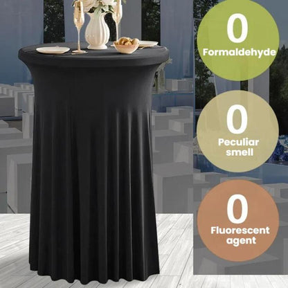 Simple Premium Feeling Business Conference Cocktail Bar Cover Round Sundress Stretch Table Cover, Size: 60x110cm(White) by bashfashion