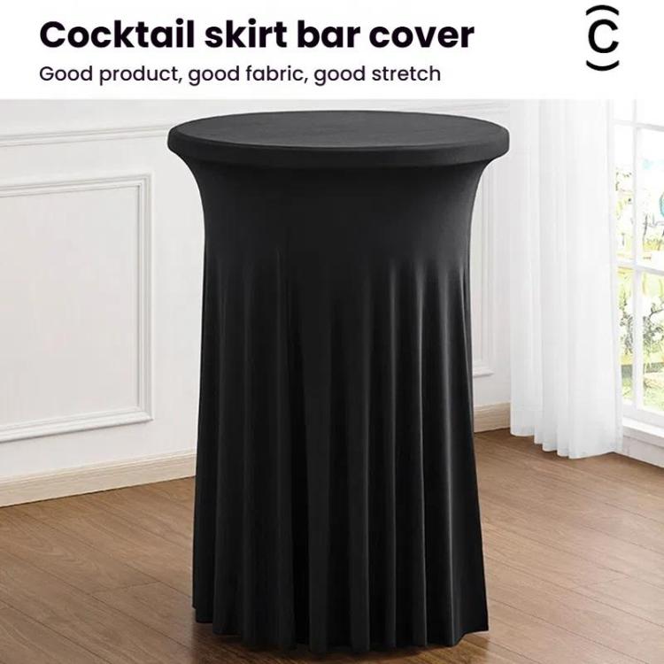 Simple Premium Feeling Business Conference Cocktail Bar Cover Round Sundress Stretch Table Cover, Size: 60x110cm(White) by bashfashion
