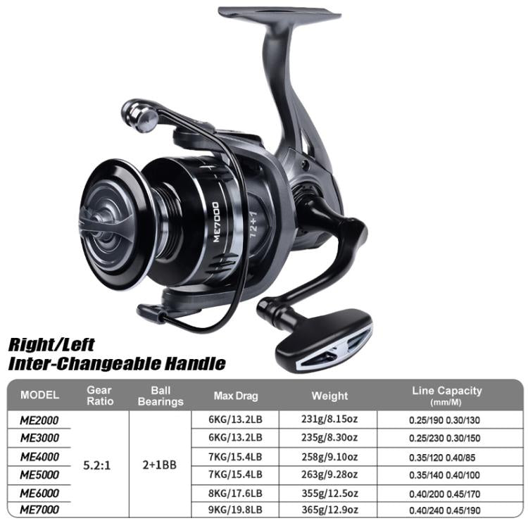 PROBEROS ME6000 LUYA Spinning Reel Sea Long Casting CNC Metal Swing Arm Fishing Reel by PROBEROS