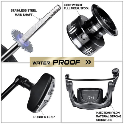 PROBEROS ME7000 LUYA Spinning Reel Sea Long Casting CNC Metal Swing Arm Fishing Reel by PROBEROS