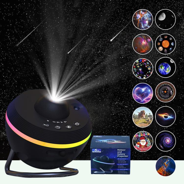 USB Plug-in Space Ball HD Galaxy Projector Lamp Dynamic Meteor Starry Sky Atmosphere Light(Black) by bashfashion