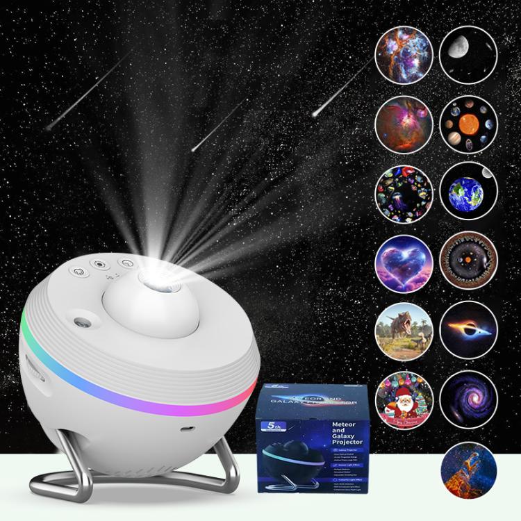 USB Plug-in Space Ball HD Galaxy Projector Lamp Dynamic Meteor Starry Sky Atmosphere Light(White) by bashfashion