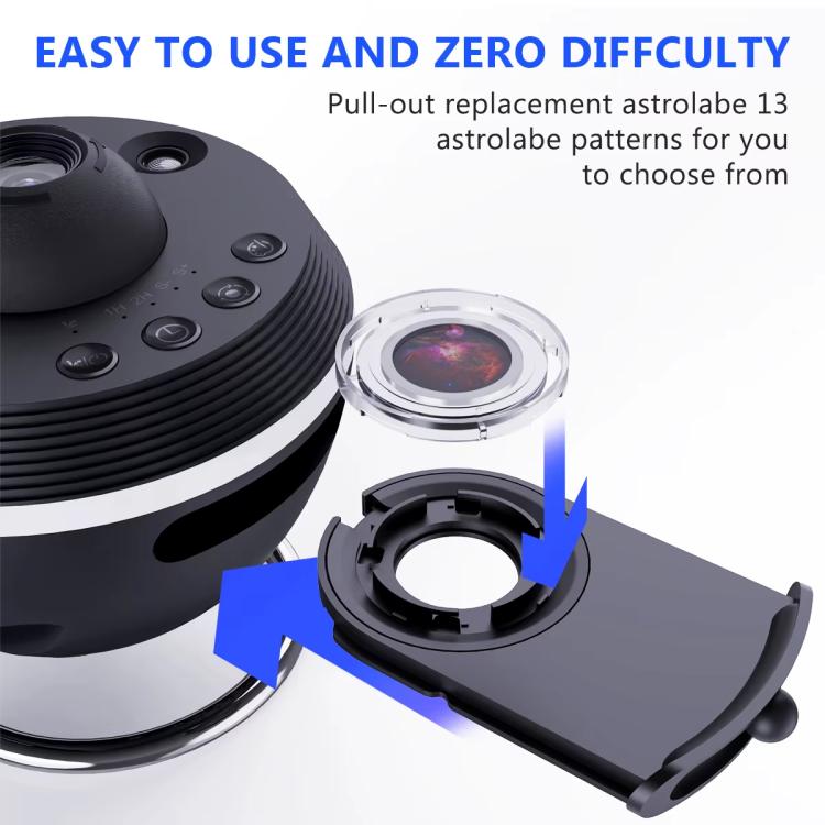 USB Plug-in Space Ball HD Galaxy Projector Lamp Dynamic Meteor Starry Sky Atmosphere Light(Black) by bashfashion