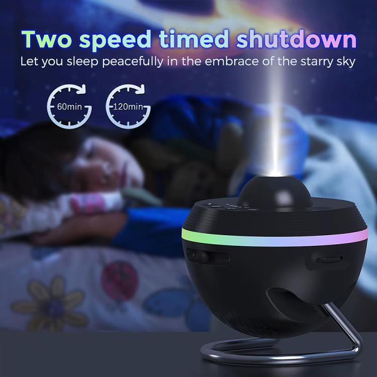USB Plug-in Space Ball HD Galaxy Projector Lamp Dynamic Meteor Starry Sky Atmosphere Light(Black) by bashfashion
