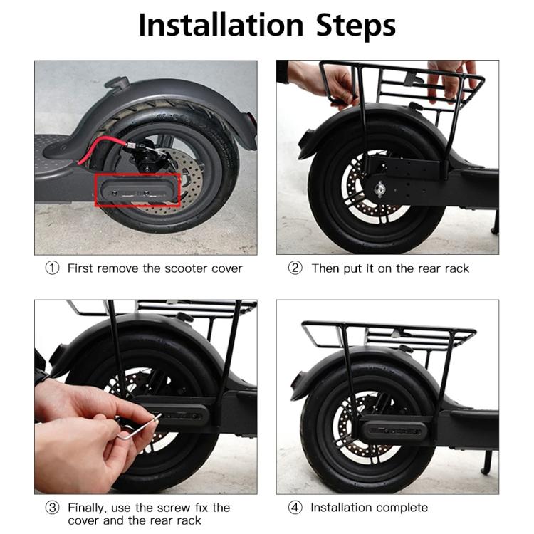 For Xiaomi M365 1S Pro Scooter Rear Rack Heavy-Duty Cargo Rack(Red) by bashfashion