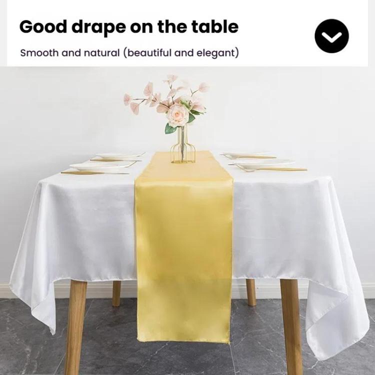 29x275cm Hotel Wedding Tablecloth Decorative Polyester Sateen Coffee Table Runner Sateen Desk Flag(Gold) by bashfashion
