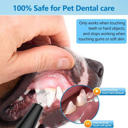 Pet Ultrasonic Teeth Cleaner Dog Tooth Brushing Kit Plaque Tartar Remover Dental Care Tool, Spec: With Gift Box Oral Mirror (Black) by bashfashion