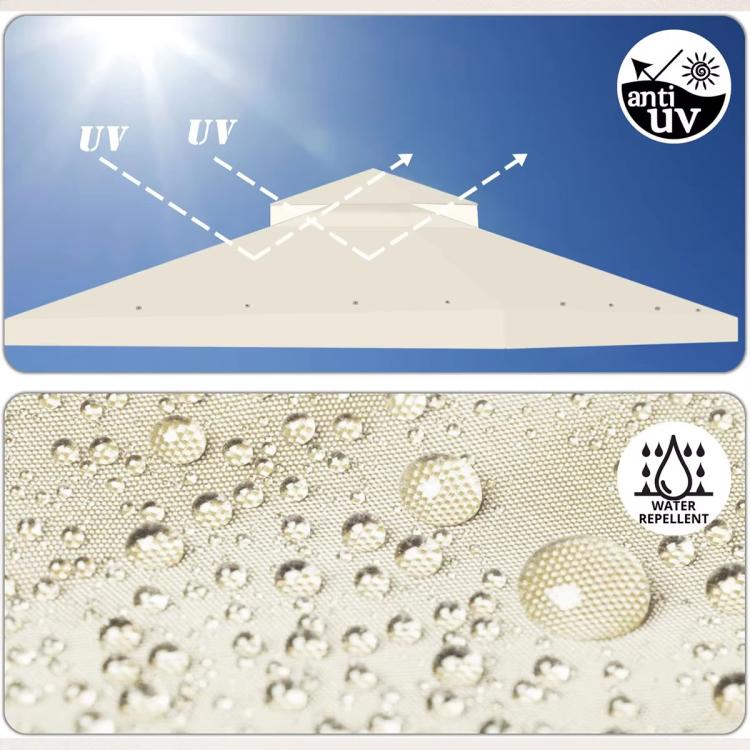 3x3m Garden Gazebo Top Cover Canopy Replacement Top Patio Roof Awning for Outdoor Terrace, Garden Tent, Pergola(Beige) by bashfashion