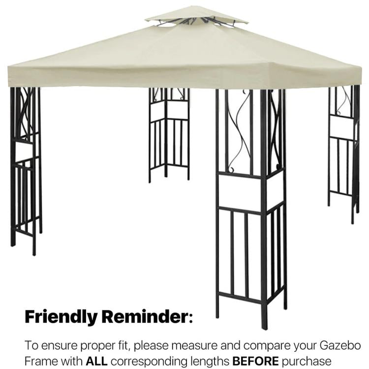3x3m Garden Gazebo Top Cover Canopy Replacement Top Patio Roof Awning for Outdoor Terrace, Garden Tent, Pergola(Beige) by bashfashion