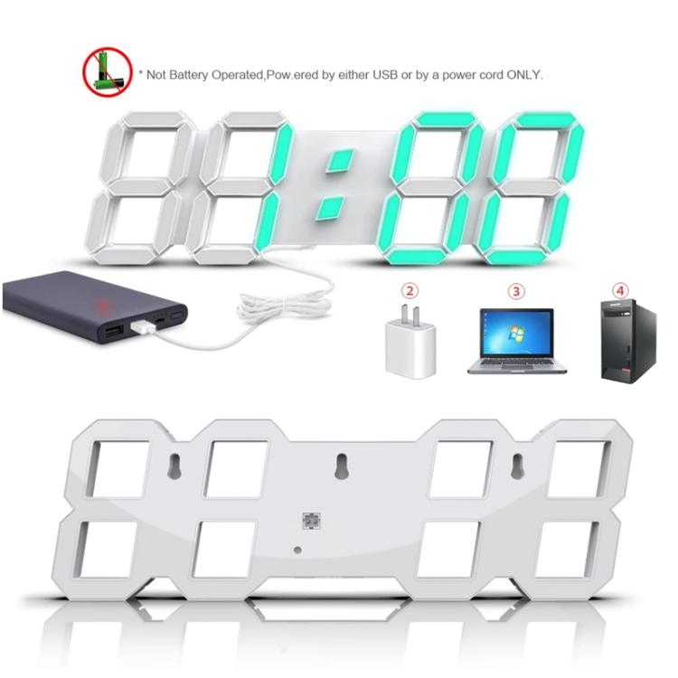 APP Remote Control 3D Led Wall Digital Color Clock Alarm /Date/Temp Display Wall & Table Clock 22.5 x 9.4 x 2.2cm by bashfashion