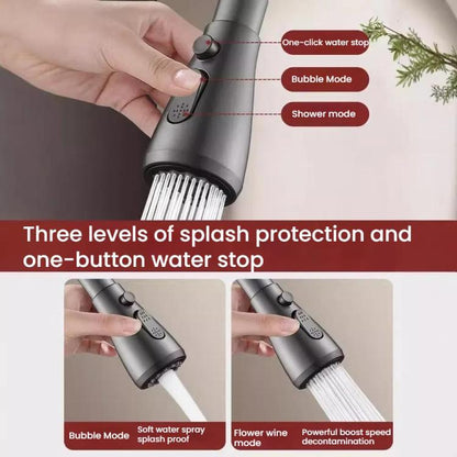 Kitchen Universal Faucet Extender Sink Connector Spout Swivel Faucet Splash Guard(Silver) by bashfashion