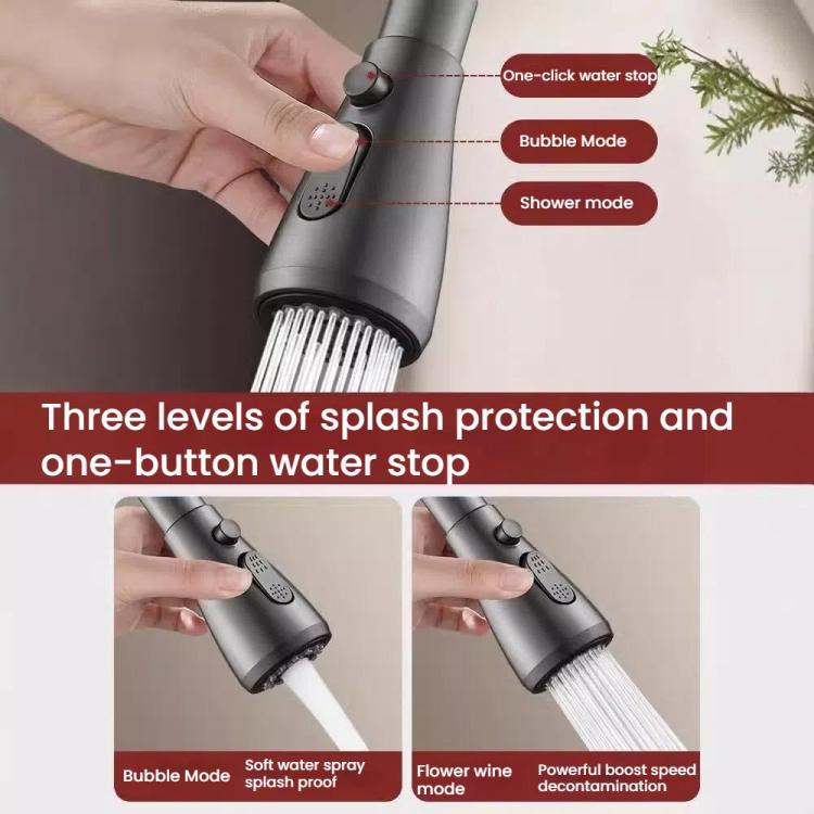 Kitchen Universal Faucet Extender Sink Connector Spout Swivel Faucet Splash Guard(Black) by bashfashion