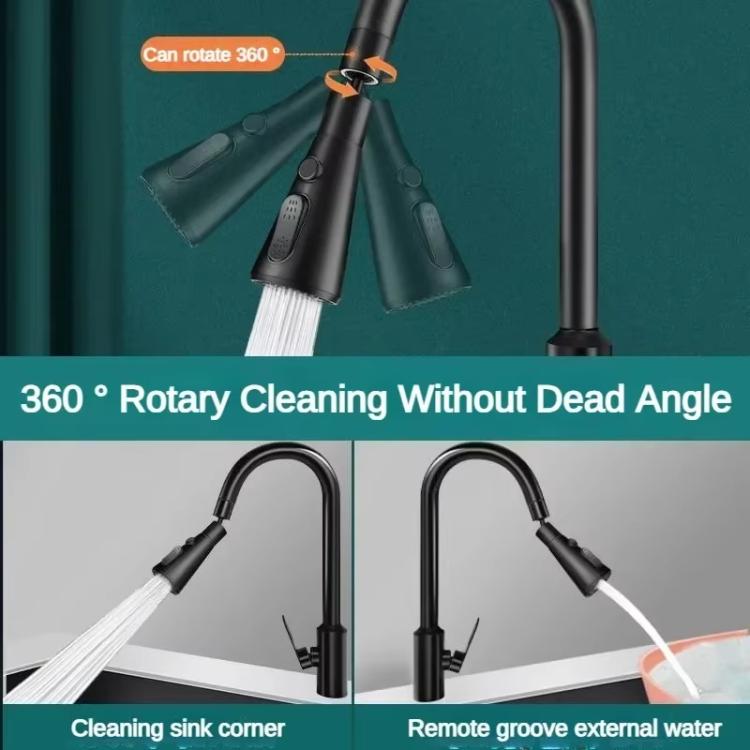 Kitchen Universal Faucet Extender Sink Connector Spout Swivel Faucet Splash Guard(Black) by bashfashion