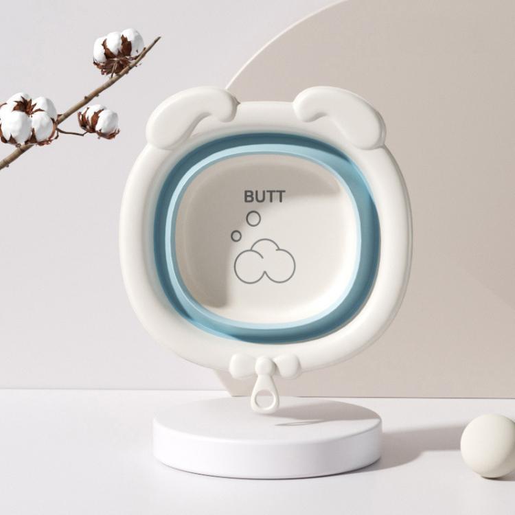 Children Silicone Folding Washbasin Portable Thickened Hangable Butt Washbasin For Babies, Color: Blue-Bunny by bashfashion