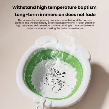 Children Silicone Folding Washbasin Portable Thickened Hangable Butt Washbasin For Babies, Color: Blue-Bunny by bashfashion