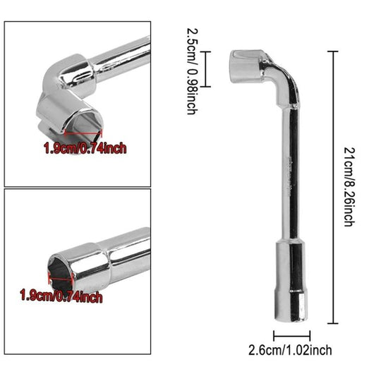 X1665 For INOKIM OXO OX Electrical Scooter 19mm L-Shaped Open-End Socket Wrench For Fixing The Motor Nut by bashfashion