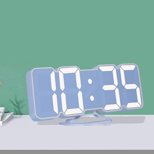 RGB Color Changing 3D Digital Clock With Voice Control, Adjustable Brightness, Temperature Display & Remote, Spec: Ordinary White by bashfashion