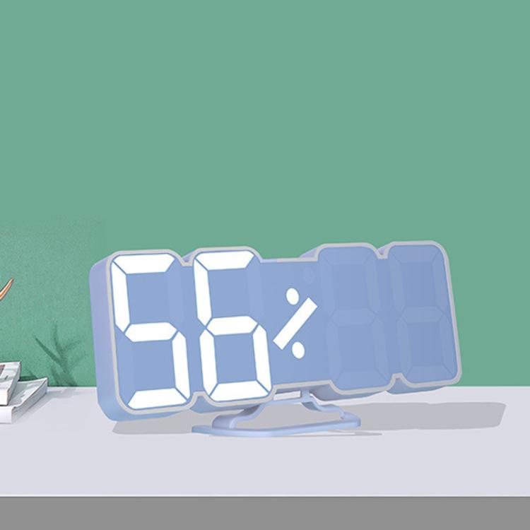 RGB Color Changing 3D Digital Clock With Voice Control, Adjustable Brightness, Temperature Display & Remote, Spec: Upgraded Humidity White by bashfashion