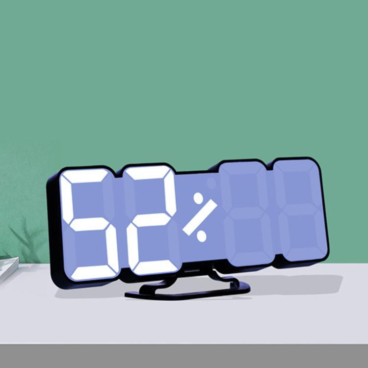 RGB Color Changing 3D Digital Clock With Voice Control, Adjustable Brightness, Temperature Display & Remote, Spec: Upgraded Humidity Black by bashfashion