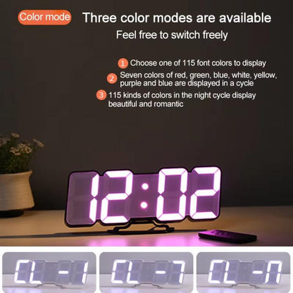 RGB Color Changing 3D Digital Clock With Voice Control, Adjustable Brightness, Temperature Display & Remote, Spec: Ordinary Black by bashfashion