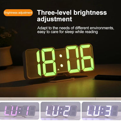 RGB Color Changing 3D Digital Clock With Voice Control, Adjustable Brightness, Temperature Display & Remote, Spec: Ordinary Black by bashfashion