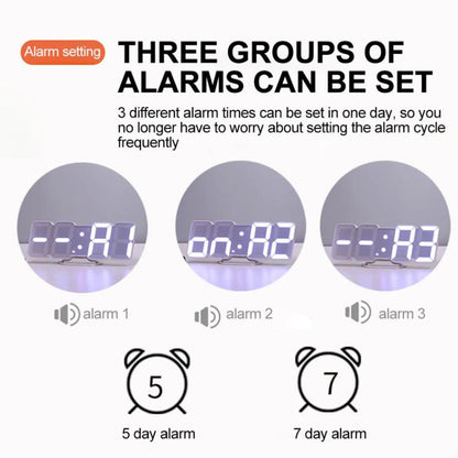 RGB Color Changing 3D Digital Clock With Voice Control, Adjustable Brightness, Temperature Display & Remote, Spec: Ordinary Black by bashfashion