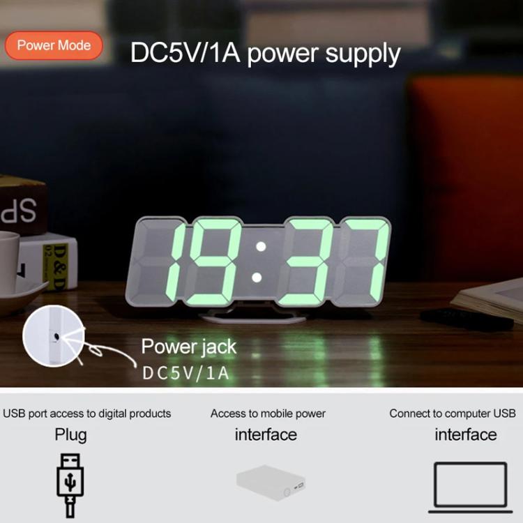 RGB Color Changing 3D Digital Clock With Voice Control, Adjustable Brightness, Temperature Display & Remote, Spec: Ordinary Black by bashfashion