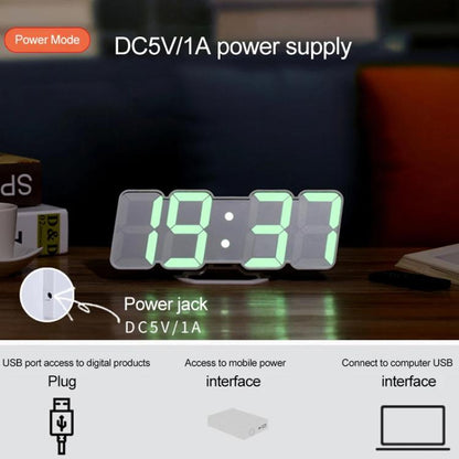 RGB Color Changing 3D Digital Clock With Voice Control, Adjustable Brightness, Temperature Display & Remote, Spec: Ordinary Black by bashfashion