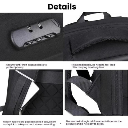 15.6-16.6 Inch Hard Shell Laptop Backpack with USB+Type-C Charging Ports Unisex Anti-Theft Business Travel Bag Blue by bashfashion