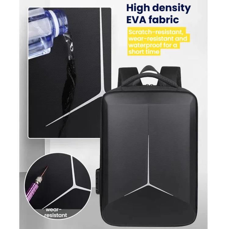 15.6-16.6 Inch Hard Shell Laptop Backpack with USB+Type-C Charging Ports Unisex Anti-Theft Business Travel Bag Black by bashfashion