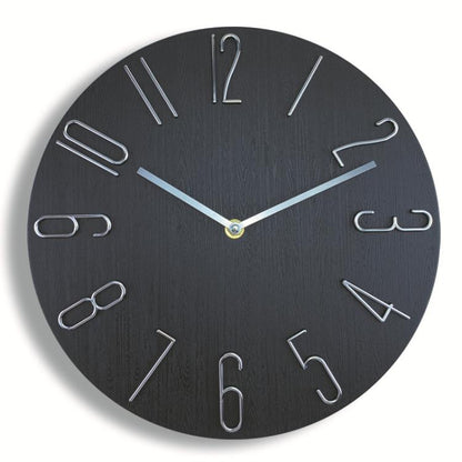 12 Inch Frameless Minimalist Wall Clock Silent Modern Quartz Clock for Living Room, Bedroom, Kitchen, Color: Black by bashfashion