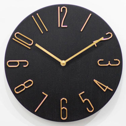 12 Inch Frameless Minimalist Wall Clock Silent Modern Quartz Clock for Living Room, Bedroom, Kitchen, Color: Black Gold by bashfashion