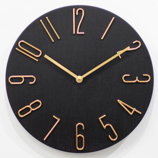 12 Inch Frameless Minimalist Wall Clock Silent Modern Quartz Clock for Living Room, Bedroom, Kitchen, Color: Black Gold by bashfashion