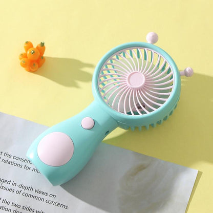 Cute Small Snail Handheld USB Rechargeable Fan Portable Mini Compact Pocket Fan(Blue) by bashfashion