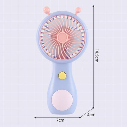 Cute Small Snail Handheld USB Rechargeable Fan Portable Mini Compact Pocket Fan(Blue) by bashfashion