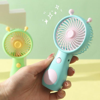 Cute Small Snail Handheld USB Rechargeable Fan Portable Mini Compact Pocket Fan(Blue) by bashfashion