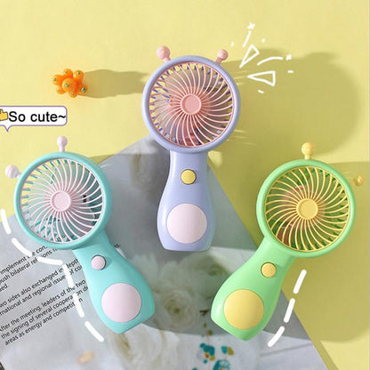 Cute Small Snail Handheld USB Rechargeable Fan Portable Mini Compact Pocket Fan(Purple) by bashfashion