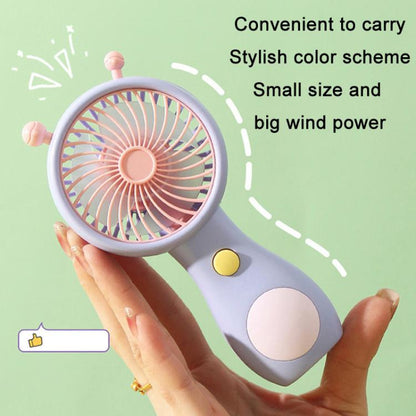 Cute Small Snail Handheld USB Rechargeable Fan Portable Mini Compact Pocket Fan(Purple) by bashfashion