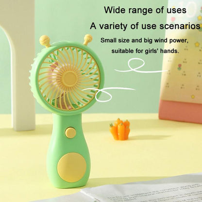 Cute Small Snail Handheld USB Rechargeable Fan Portable Mini Compact Pocket Fan(Green) by bashfashion
