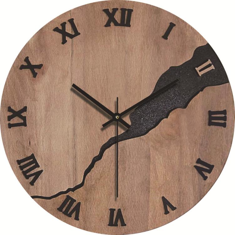 12-inch Imitation Wood Grain Texture Decorative Wall Clock Silent Quartz Clock Holiday Gift HR-CMW03 by bashfashion