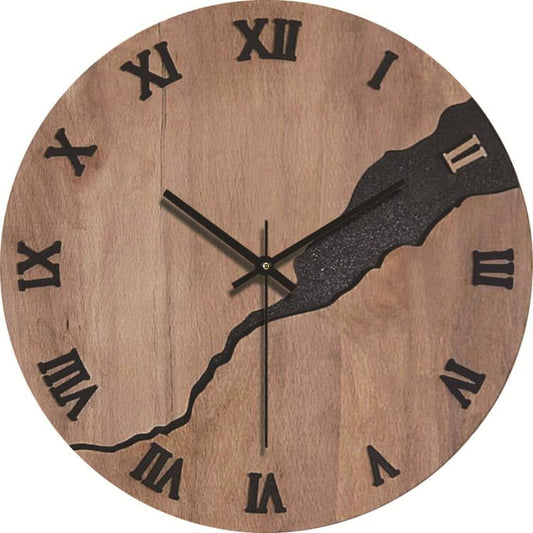 12-inch Imitation Wood Grain Texture Decorative Wall Clock Silent Quartz Clock Holiday Gift HR-CMW03 by bashfashion