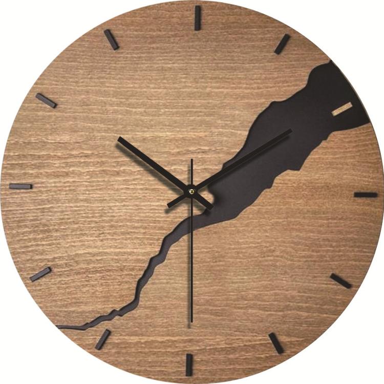 12-inch Imitation Wood Grain Texture Decorative Wall Clock Silent Quartz Clock Holiday Gift HR-CMW05 by bashfashion