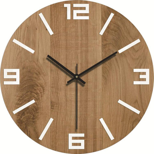 12-inch Imitation Wood Grain Texture Decorative Wall Clock Silent Quartz Clock Holiday Gift HR-CMW10 by bashfashion