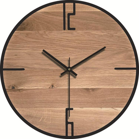 12-inch Imitation Wood Grain Texture Decorative Wall Clock Silent Quartz Clock Holiday Gift HR-CMW14 by bashfashion