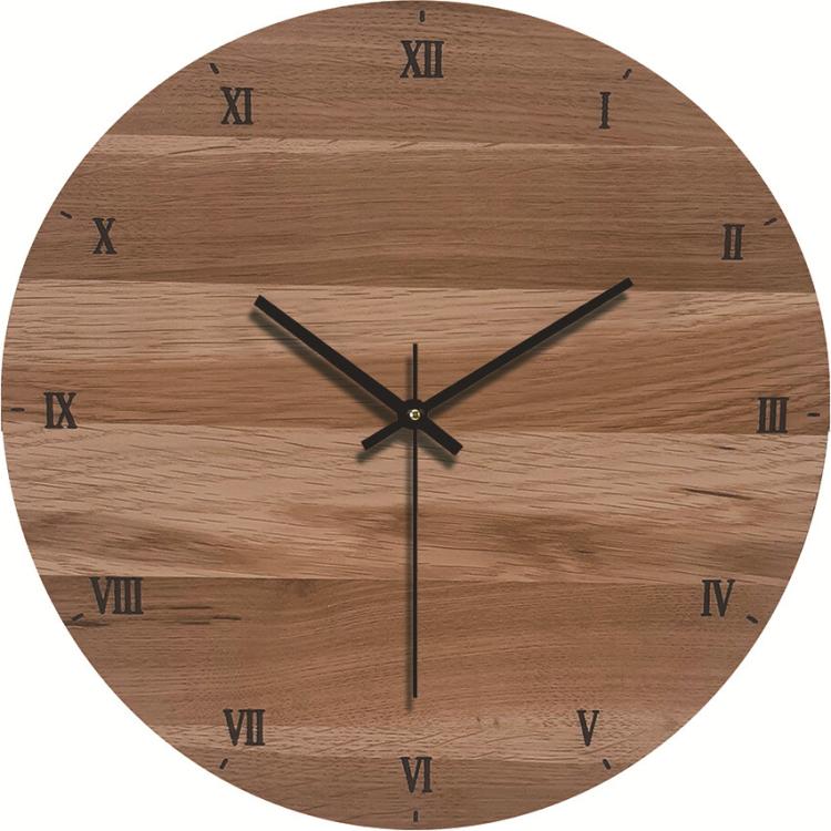 12-inch Imitation Wood Grain Texture Decorative Wall Clock Silent Quartz Clock Holiday Gift HR-CMW16 by bashfashion