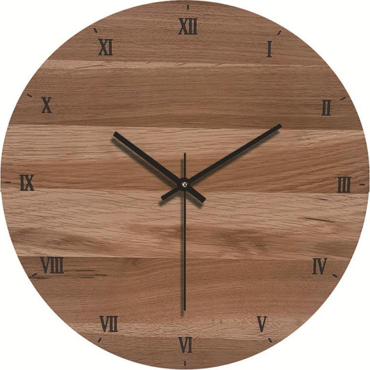 12-inch Imitation Wood Grain Texture Decorative Wall Clock Silent Quartz Clock Holiday Gift HR-CMW16 by bashfashion