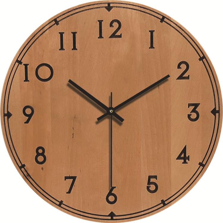 12-inch Imitation Wood Grain Texture Decorative Wall Clock Silent Quartz Clock Holiday Gift HR-CMW18 by bashfashion